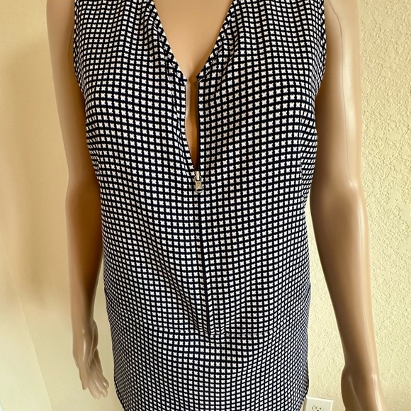Nautica Black and White Checkered Blouse - Picture 2 of 15